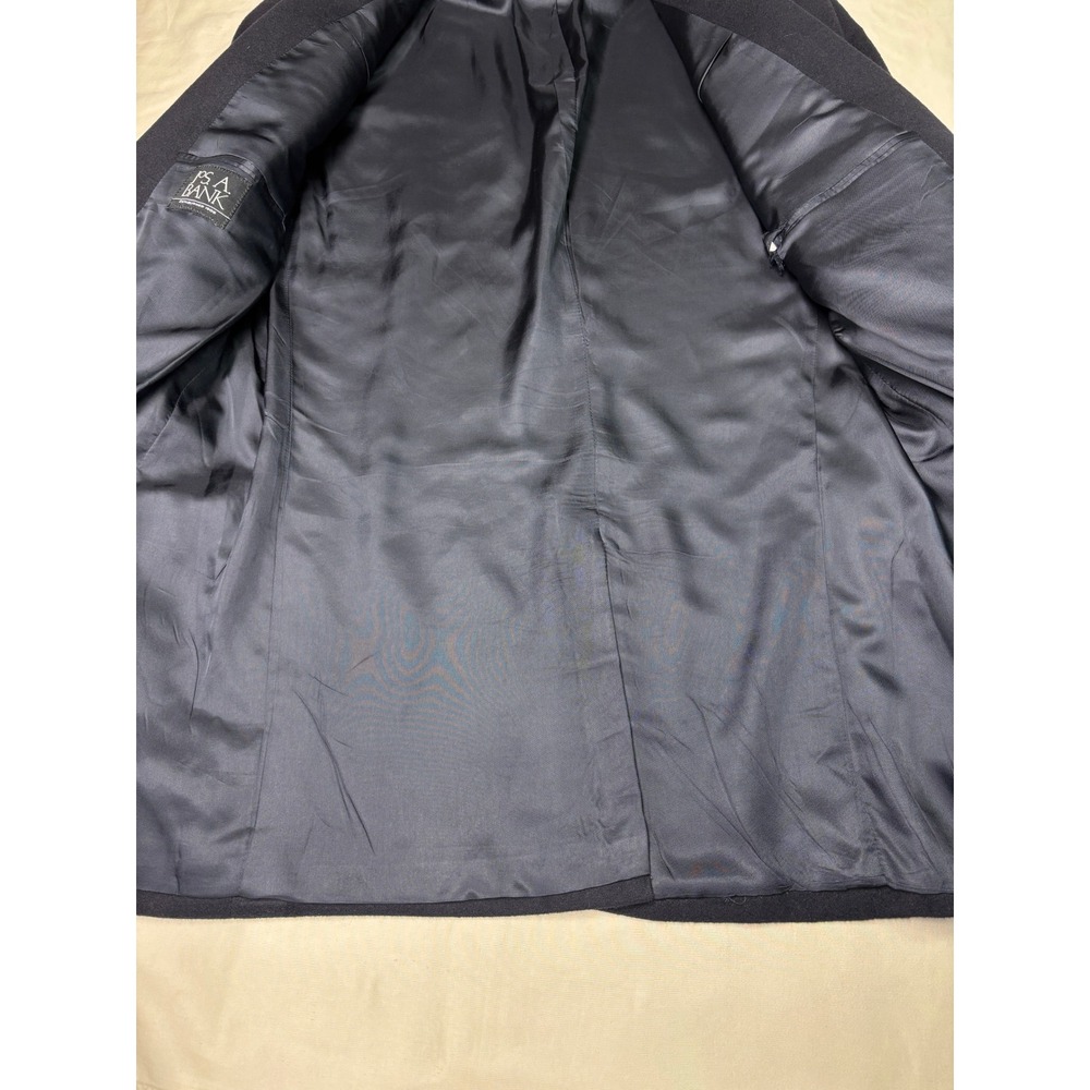 Jos. A. Bank Mens 44L 100% Cashmere Overcoat Black Gordon Topcoat - Picture 5 of 13